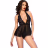 CHILIROSE - CR 4720 BABYDOLL & TANGA NEGRO S - Imagen 4