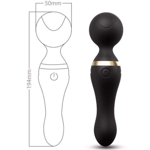 ARMONY - FREEZA MASAJEADOR & VIBRADOR CABEZA FLEXIBLE NEGRO - Imagen 2