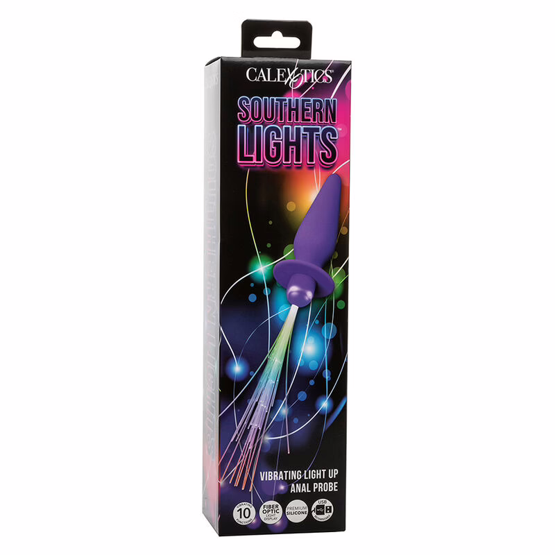 CALEXOTICS - SOUTHERN LIGHTS LIGHT UP PLUG ANAL CON LUCES 10 VIBRACIONES SILICONA VIOLETA - Imagen 8