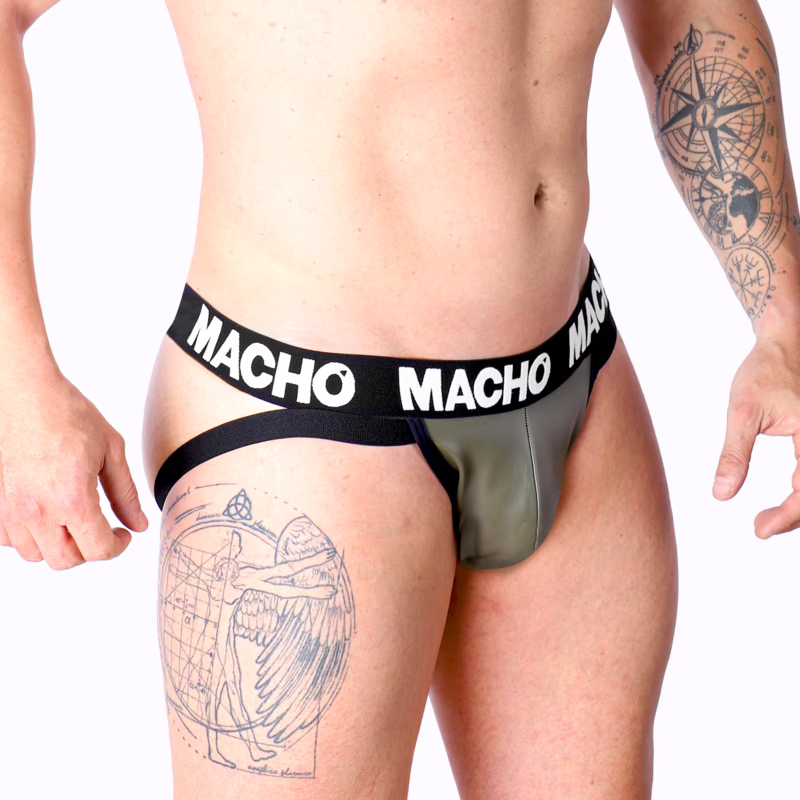 MACHO - MX27GR JOCK CUERO GRIS BEIGE XL - Imagen 2