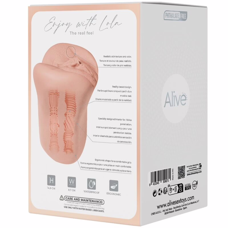 ALIVE - LOLA MASTURBADOR DOBLE MASCULINO VAGINA & ANO SUPER REALÍSTICO NATURAL - Imagen 8