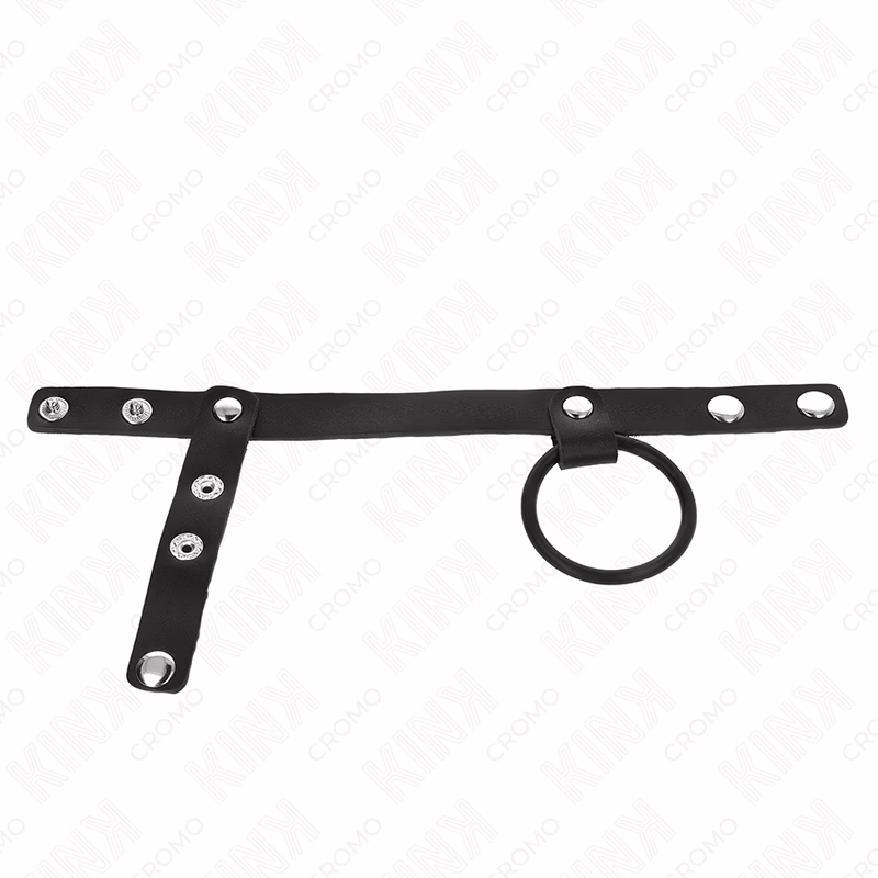 KINK - ANILLO PENE SILICONA 3.8 CM CON DIVISOR DE BOLAS Y CORREA DE CUERO 22 X 1.5 CM - Imagen 3