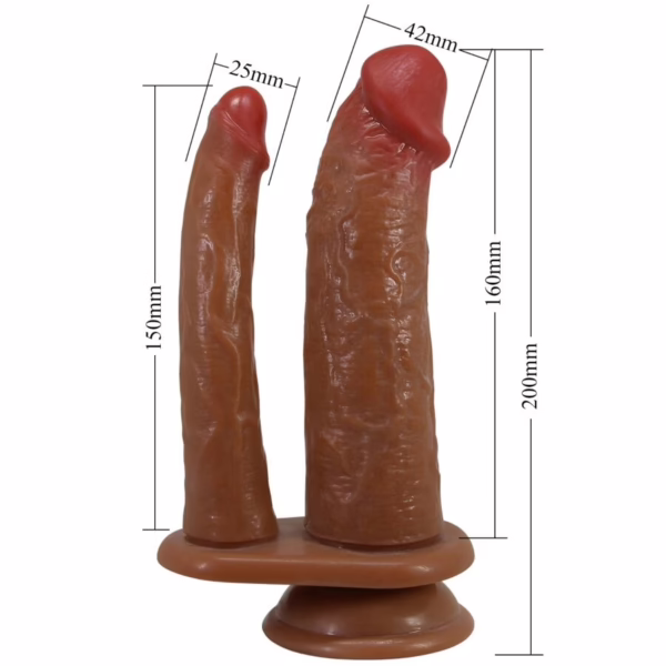 PRETTY LOVE - HULBERT DOBLE DILDO REALÍSTICO CON VIBRACIÓN MULATO - Imagen 7