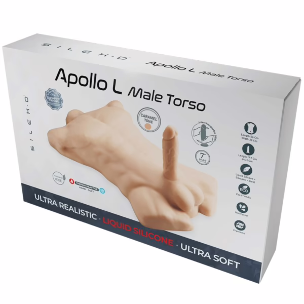 SILEXD - APOLLO L TORSO REALÍSTICO MASCULINO CARAMELO - Imagen 8