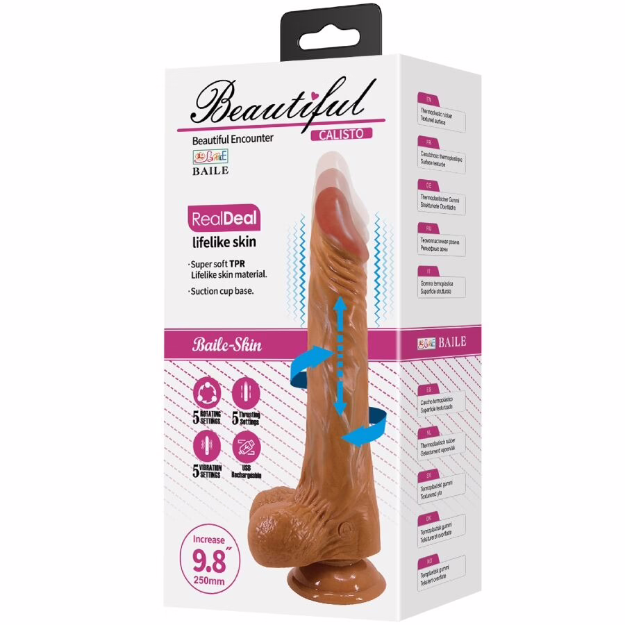 BAILE - CALISTO DILDO REALÍSTICO 25 CM NATURAL - Imagen 10