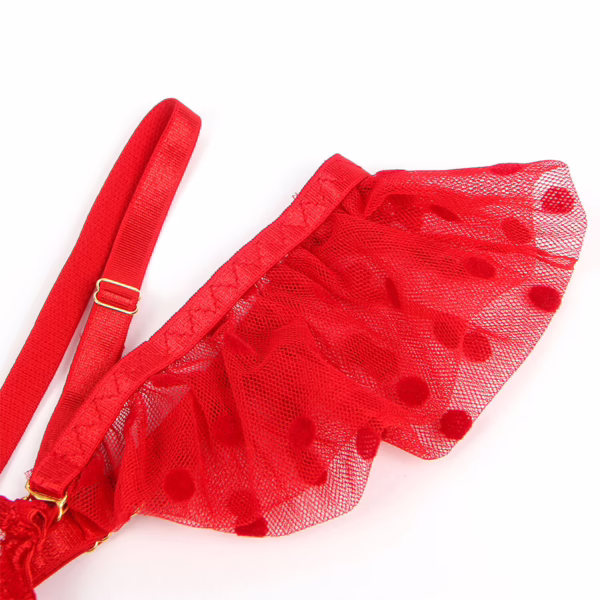 SUBBLIME - 957506 CONJUNTO SUJETADOR Y LIGA DE ENCAJE ROJO S/M - Imagen 5