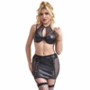 SUBBLIME - 957582 CONJUNTO SUJETADOR Y FALDA DE CUERO NEGRO S/M