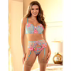 SUBBLIME - 957650 CONJUNTO SUJETADOR Y LIGUERO CON BORDADOS DE FLORES ROSAS L/XL - Imagen 9