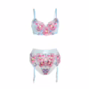 SUBBLIME - 957650 CONJUNTO SUJETADOR Y LIGUERO CON BORDADOS DE FLORES ROSAS L/XL - Imagen 5