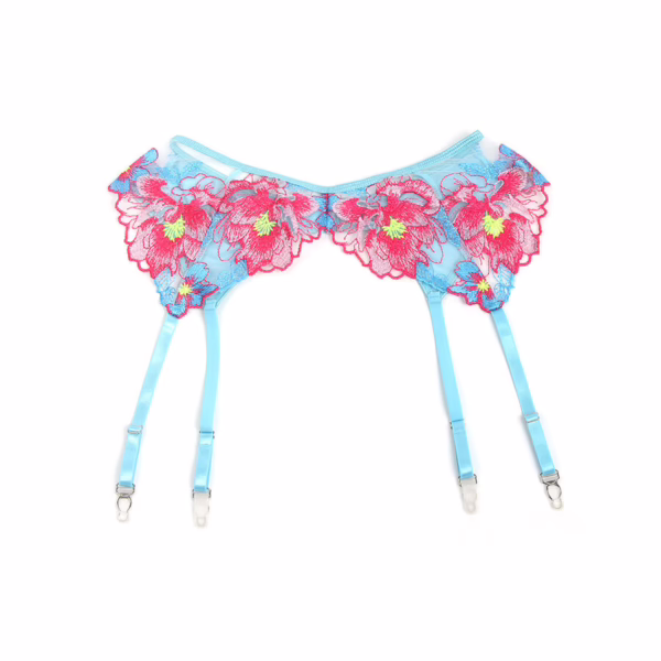 SUBBLIME - 957650 CONJUNTO SUJETADOR Y LIGUERO CON BORDADOS DE FLORES ROSAS L/XL - Imagen 8