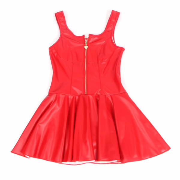 SUBBLIME - 957681 VESTIDO DE CUERO CON CREMALLERA DE CORAZÓN ROJO S/M - Imagen 5