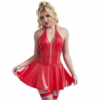SUBBLIME - 957728 VESTIDO DE CUERO CON CREMALLERA Y ENCAJE ROJO S/M - Imagen 2