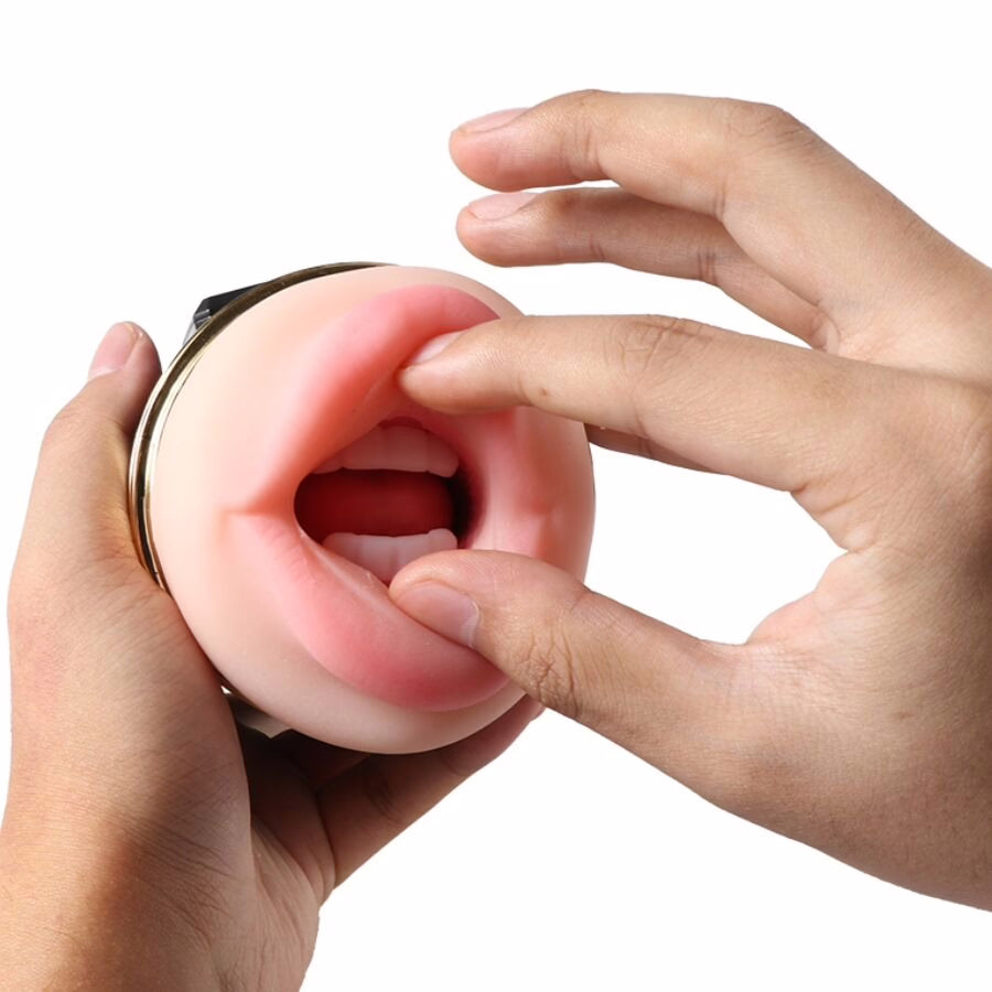 SHEQU - KAY MASTURBADOR DOBLE CON VIBRACIÓN DUAL BOCA Y VAGINA - Imagen 4