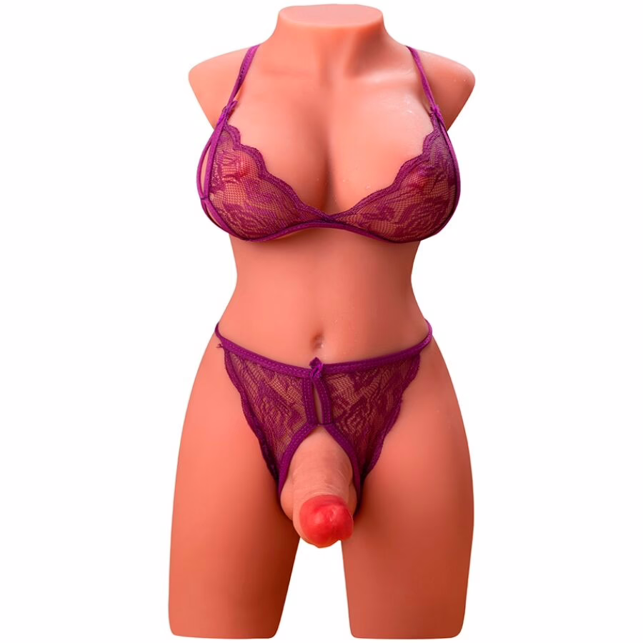 XISE - MIAH LADY BOY TORSO FEMENINO CON DILDO CON VIBRACIÓN Y THRUSTING 55 CM - Imagen 3