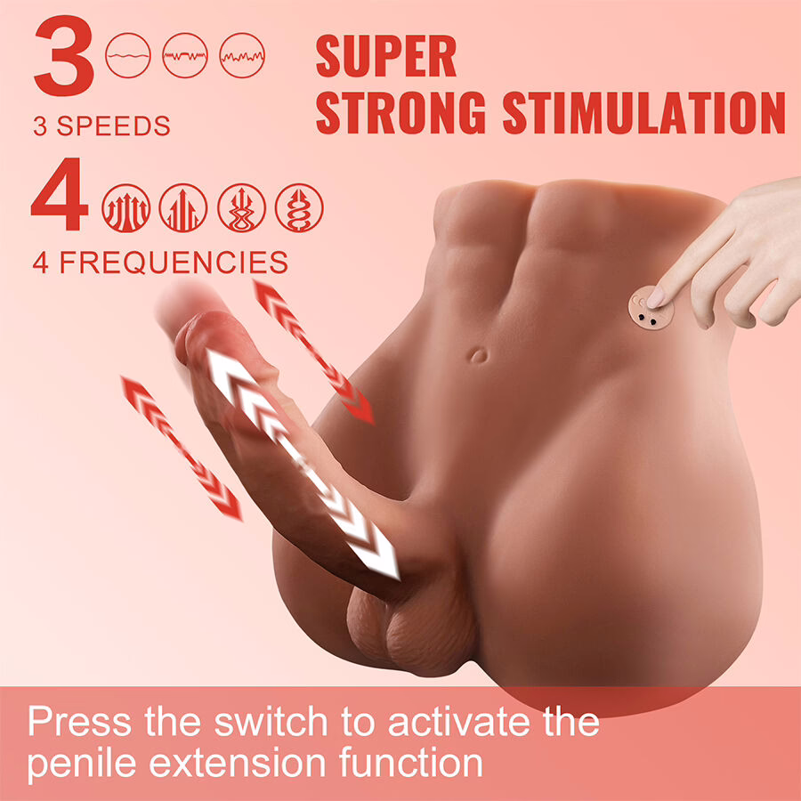 XISE - BERTLETT DILDO ASS MASTURBADOR DILDO Y ANO REALÍSTICO POSICIÓN FRONTAL CON THRUSTING 18 CM - Imagen 9