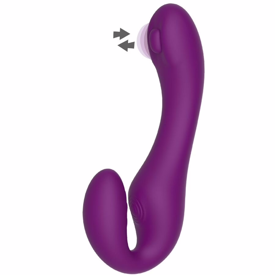 XOCOON - STRAPLESS STRAP-ON VIBRADOR 2 EN 1 CON CONTROL REMOTO MORADO - Imagen 7