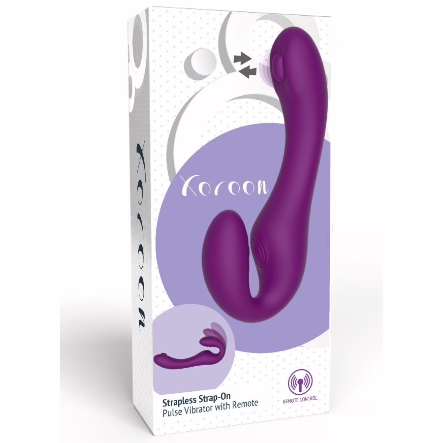 XOCOON - STRAPLESS STRAP-ON VIBRADOR 2 EN 1 CON CONTROL REMOTO MORADO - Imagen 16
