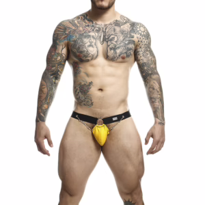 MOB - DNGEON JOCKSTRAP AMARILLO CON CADENAS TALLA ÚNICA