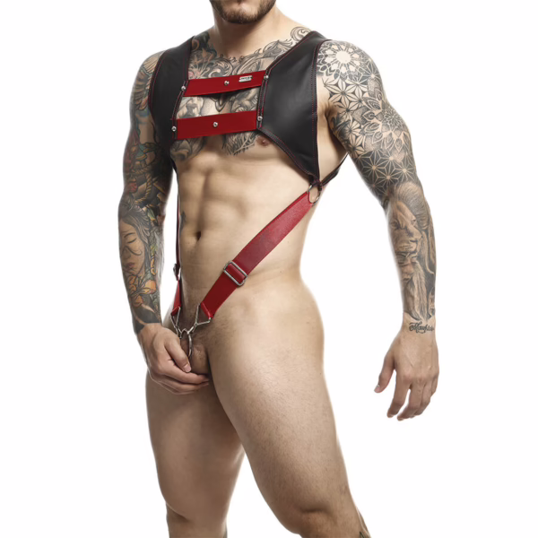 MOB - DNGEON ARNÉS CON ANILLO ROJO PARA EL PENE TALLA ÚNICAS - Imagen 2