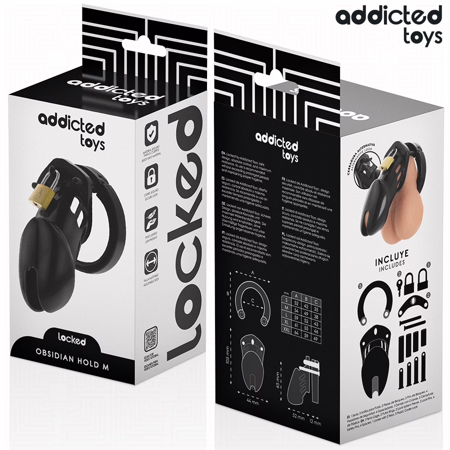 ADDICTED TOYS LOCKED - OBSIDIAN HOLD JAULA PARA PENE TALLA M - Imagen 6