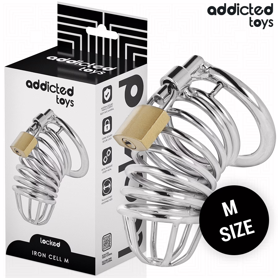 ADDICTED TOYS LOCKED - IRON CELL JAULA PARA PENE DE METAL TALLA M