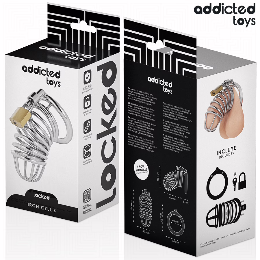 ADDICTED TOYS LOCKED - IRON CELL JAULA PARA PENE DE METAL 4 CM TALLA S - Imagen 6