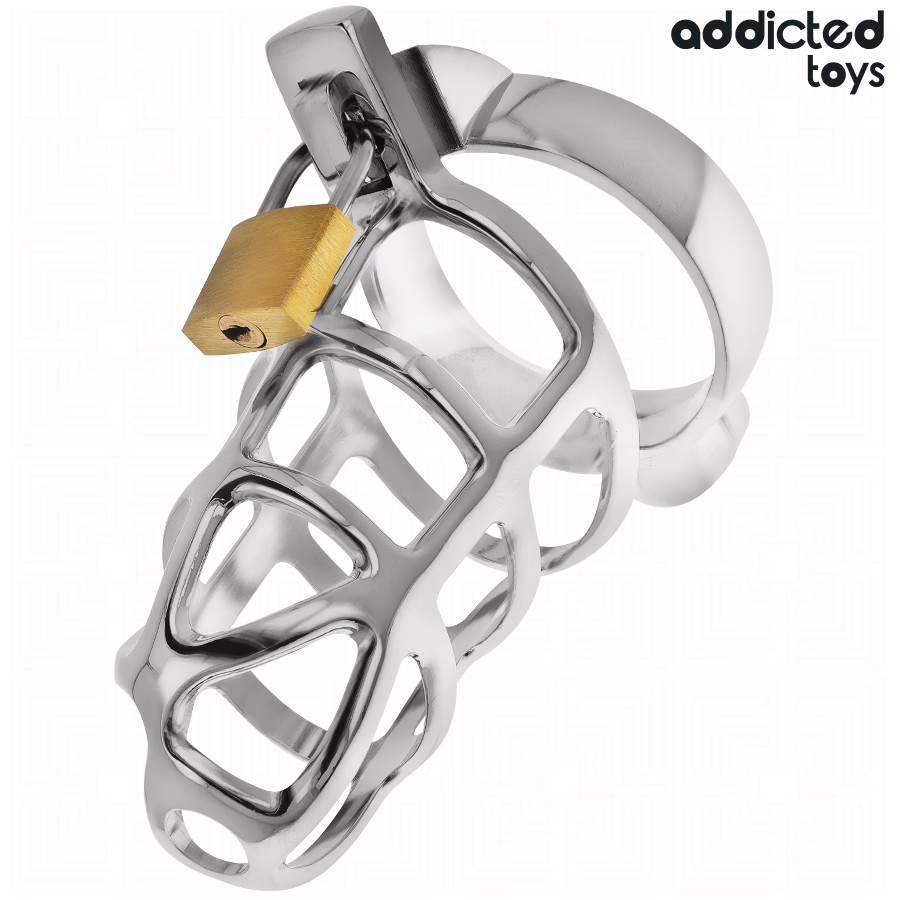 ADDICTED TOYS LOCKED - SILVER LOCK JAULA PARA PENE DE METAL TALLA S - Imagen 2