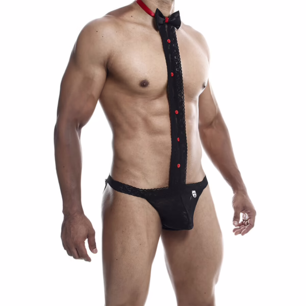 MOB - ESMOQUIN CON TANGA DE ENCAJE TALLA S/M - Imagen 3