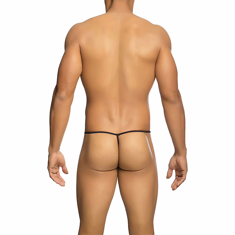 MOB - TANGA TRANSPARENTE CON FORMA DE T NEGRO TALLA S/M - Imagen 3