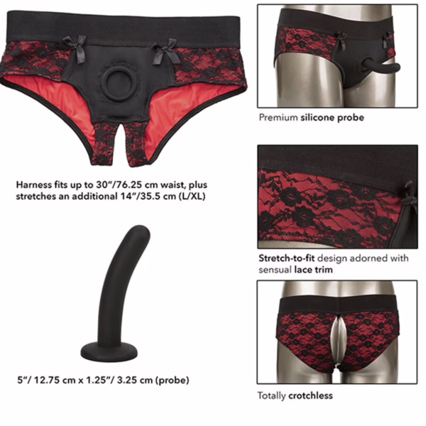 CALEXOTICS - SCANDAL SET DE BRAGUITAS SIN ENTREPIERNAS CON DILDO TALLA L/XL - Imagen 6
