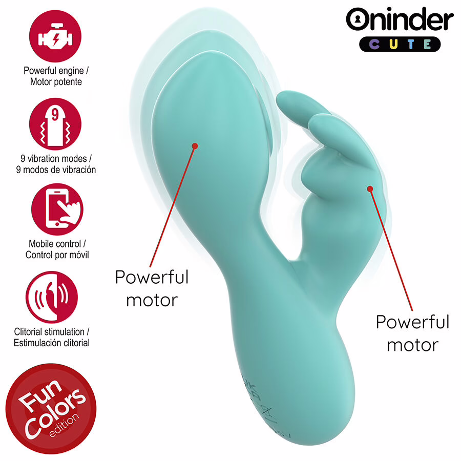 ONINDER CUTE - LOVE BUNNY VIBRADOR PUNTO G Y CLÍTORIS - APP MUNDIAL GRATUITA - Imagen 5