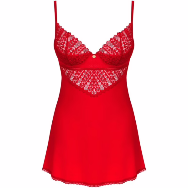 OBSESSIVE - INGRIDIA CHEMISE & TANGA ROJO XS/S - Imagen 5