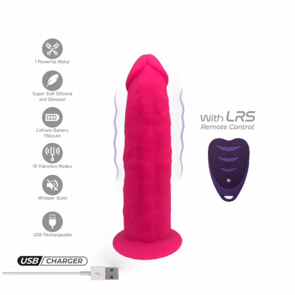SILEXD - PENE REALÍSTICO MODELO 2 ROSA + CONTROL REMOTO LRS 17 CM - Imagen 2