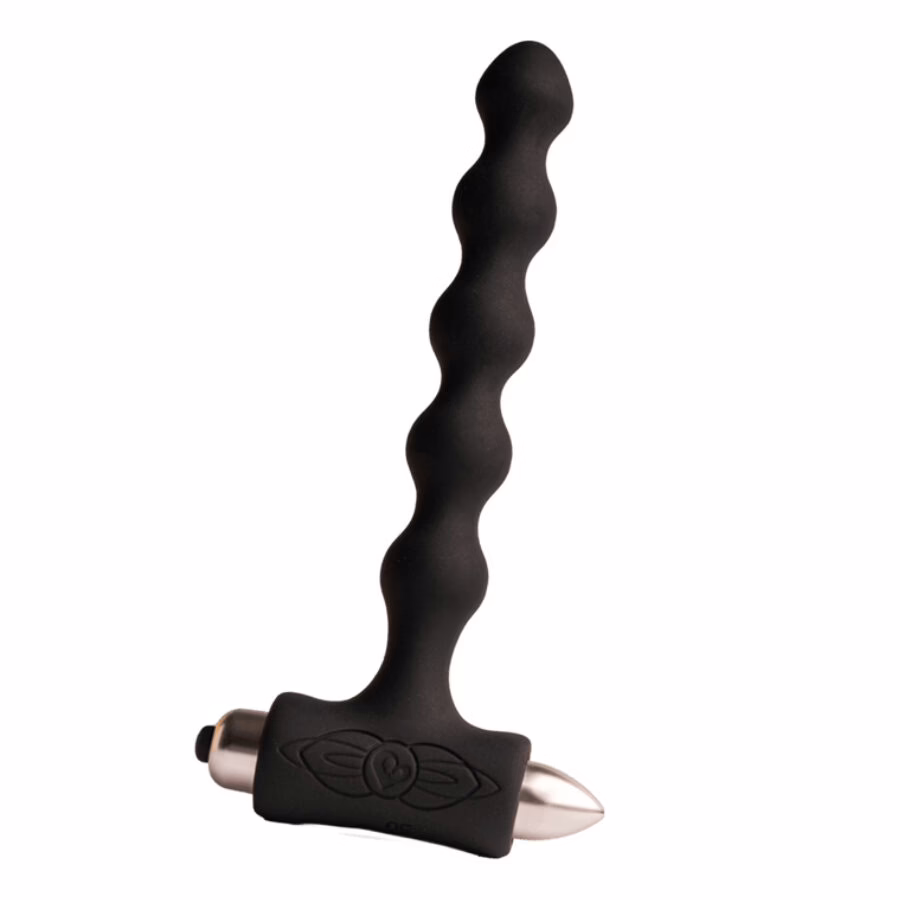 ROCKS- OFF - PETITE SENSATIONS PEARLS PLUG ANAL VIBRADOR NEGRO