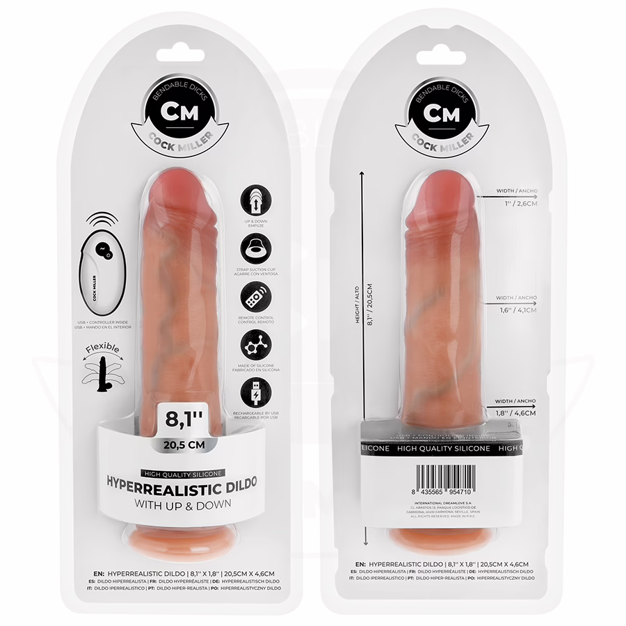 COCK MILLER - DILDO HIPERREALÍSTICO CON VENTOSA Y THRUSTING CON CONTROL REMOTO 20,5 CM - Imagen 8