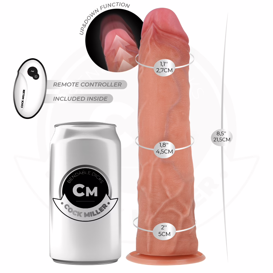COCK MILLER - DILDO HIPERREALÍSTICO CON VENTOSA Y THRUSTING CON CONTROL REMOTO 21,5 CM - Imagen 4