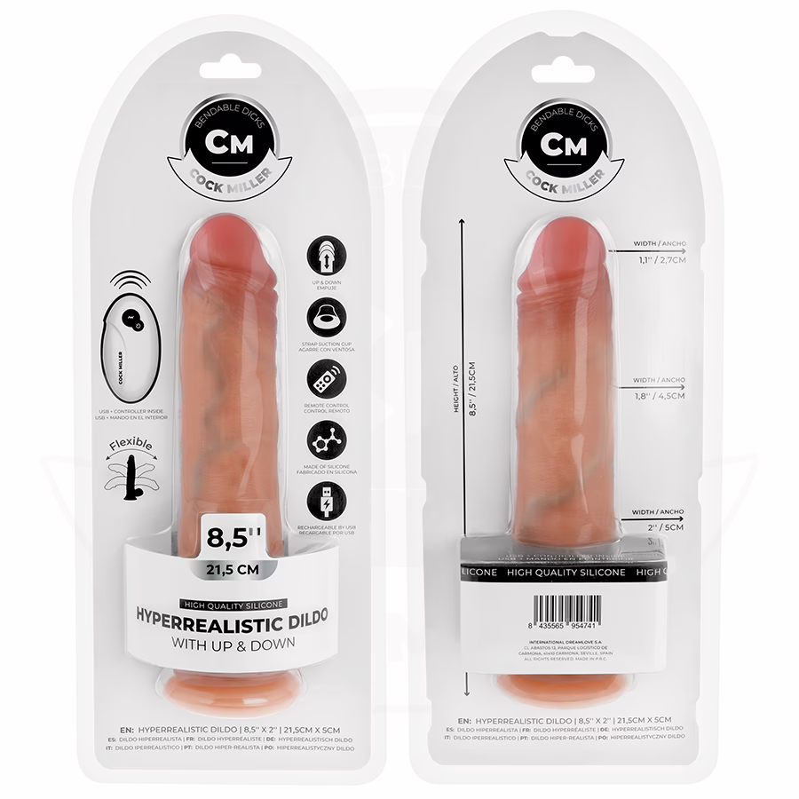 COCK MILLER - DILDO HIPERREALÍSTICO CON VENTOSA Y THRUSTING CON CONTROL REMOTO 21,5 CM - Imagen 8