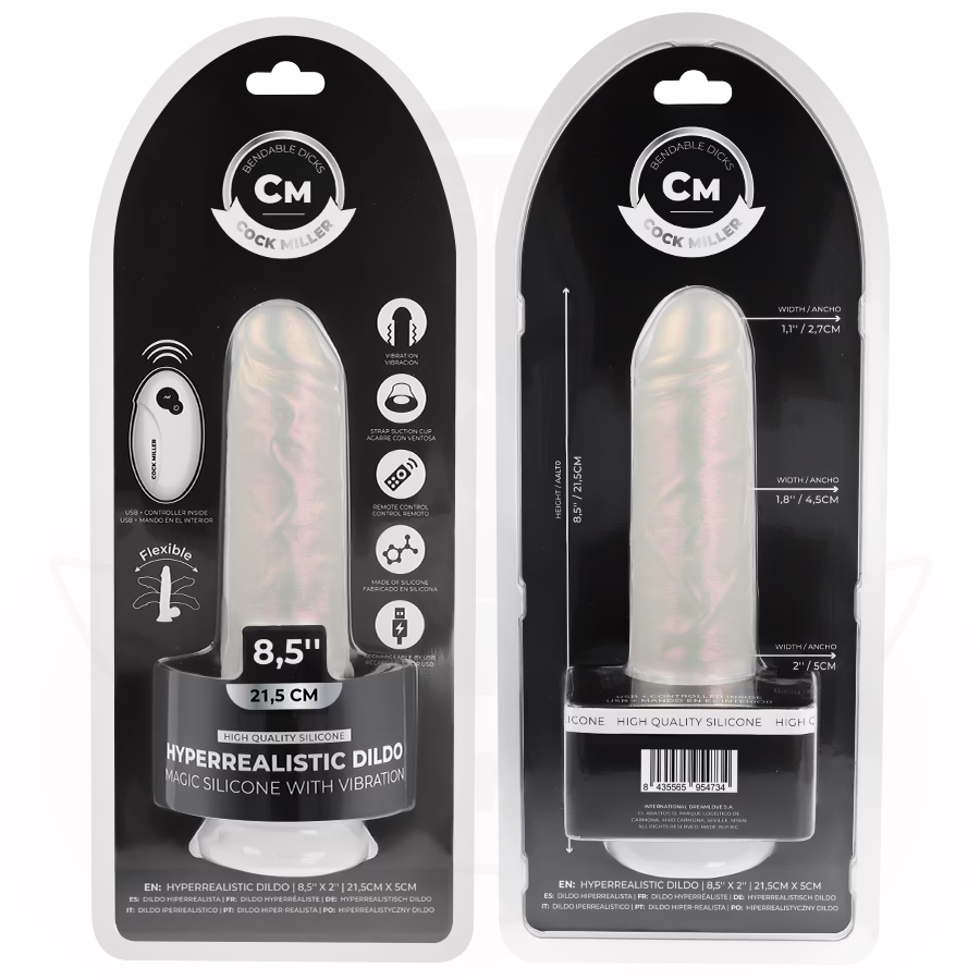 COCK MILLER - DILDO SILICONA 21,5 CM , LUCES Y VIBRACIÓN CON CONTROL REMOTO - Imagen 9