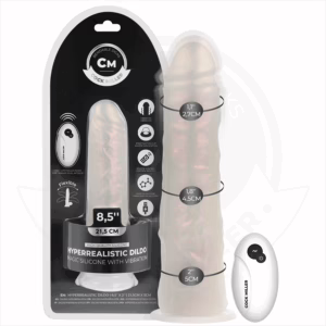 COCK MILLER - DILDO SILICONA 21,5 CM , LUCES Y VIBRACIÓN CON CONTROL REMOTO
