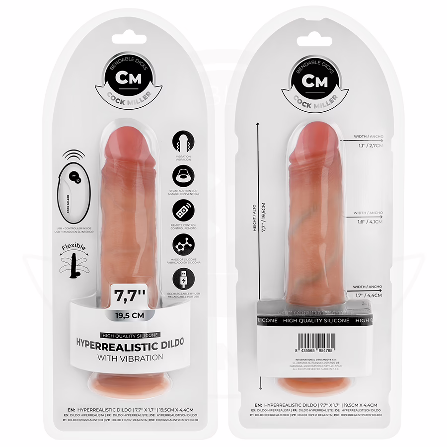 COCK MILLER - DILDO HIPERREALÍSTICO VIBRACIÓN CON CONTROL REMOTO 19,5 CM - Imagen 9