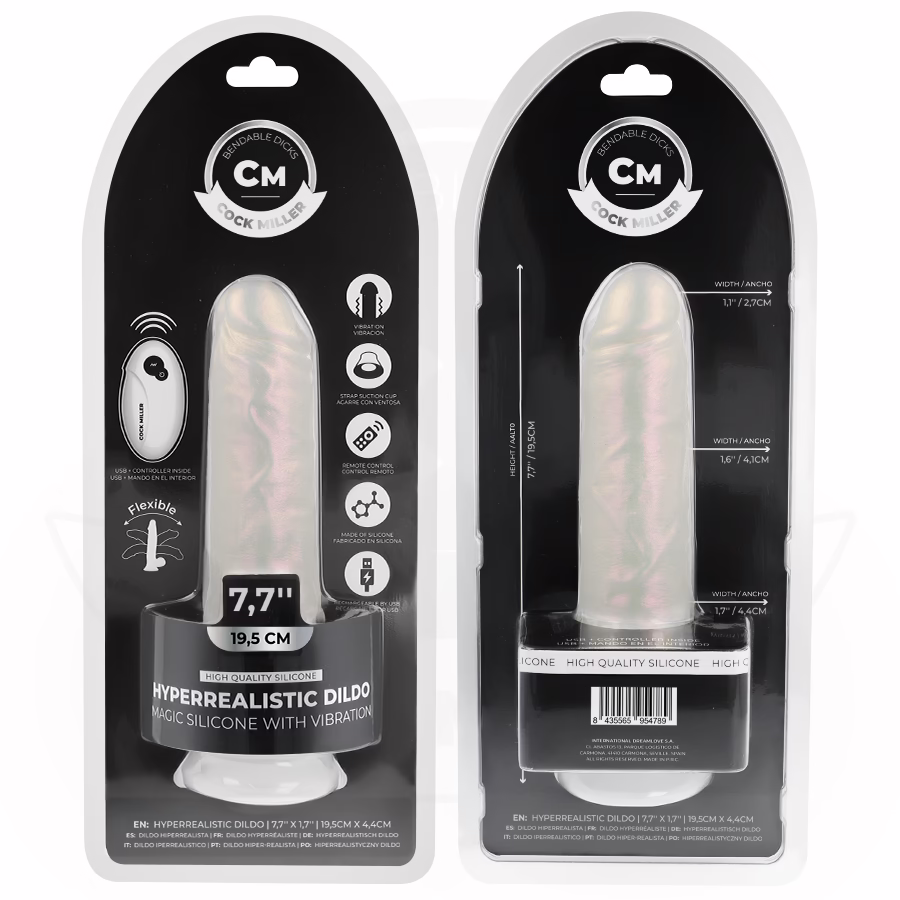 COCK MILLER - DILDO SILICONA 19,5 CM , LUCES Y VIBRACIÓN CON CONTROL REMOTO - Imagen 9