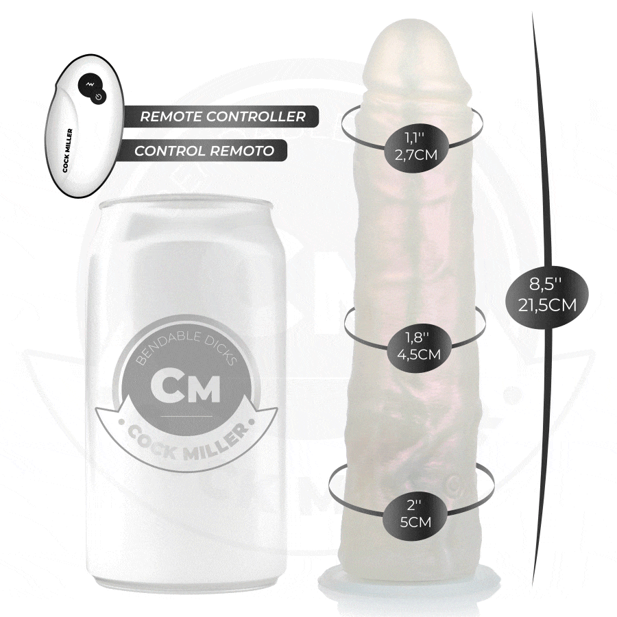COCK MILLER - DILDO SILICONA 19,5 CM , LUCES Y VIBRACIÓN CON CONTROL REMOTO - Imagen 2