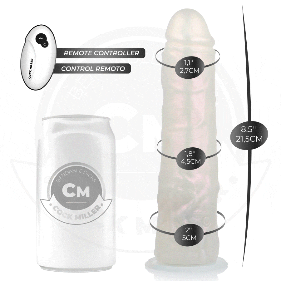 COCK MILLER - DILDO SILICONA 21,5 CM , LUCES Y VIBRACIÓN CON CONTROL REMOTO - Imagen 2
