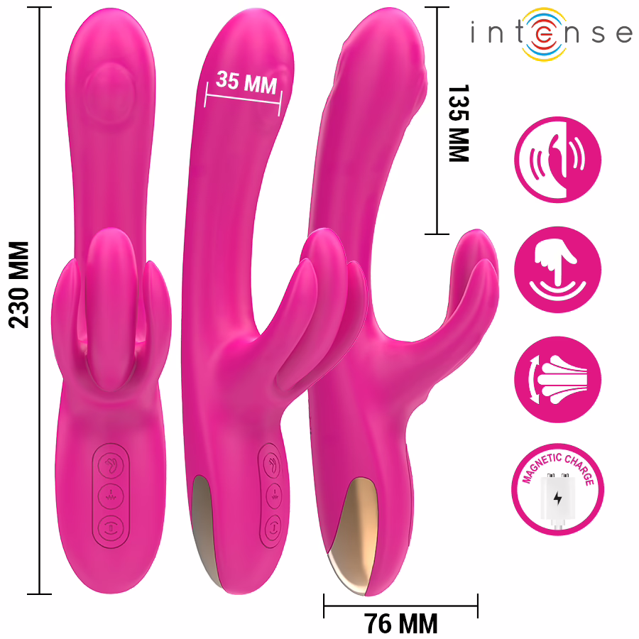 INTENSE - BRITNEY VIBRADOR MULTIFUNCIÓN RABBIT 23 CM ROSA - Imagen 3