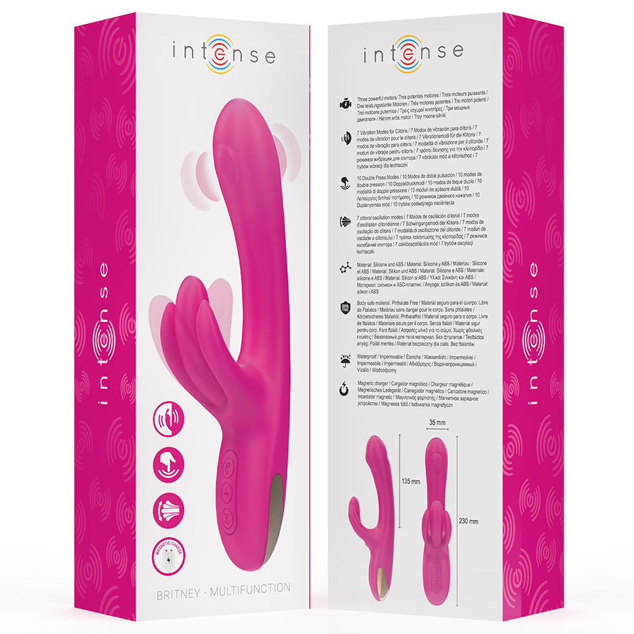 INTENSE - BRITNEY VIBRADOR MULTIFUNCIÓN RABBIT 23 CM ROSA - Imagen 8