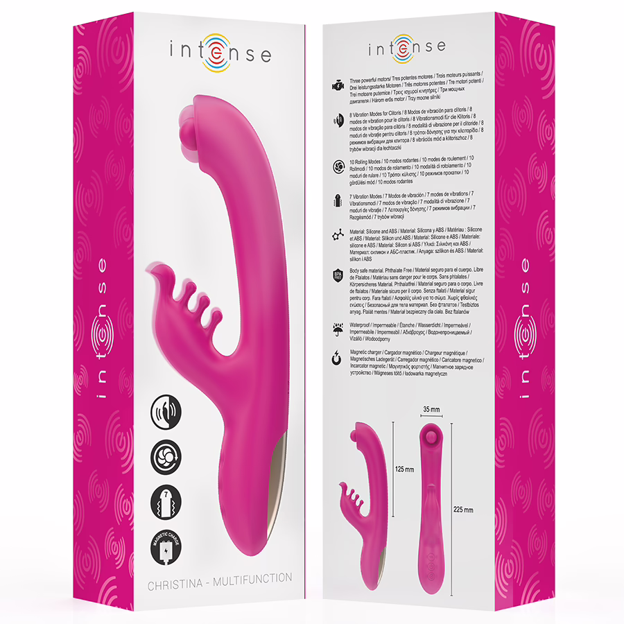 INTENSE - CHRISTINA VIBRADOR MULTIFUNCIÓN RABBIT 22.5 CM ROSA - Imagen 8