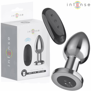 INTENSE - PLUG ANAL 10 VIBRACIONES METAL CON CONTROL REMOTO L