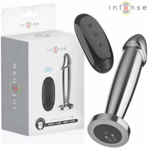 INTENSE - PLUG ANAL 10 VIBRACIONES METAL EN FORMA DE DILDO CON CONTROL REMOTO M