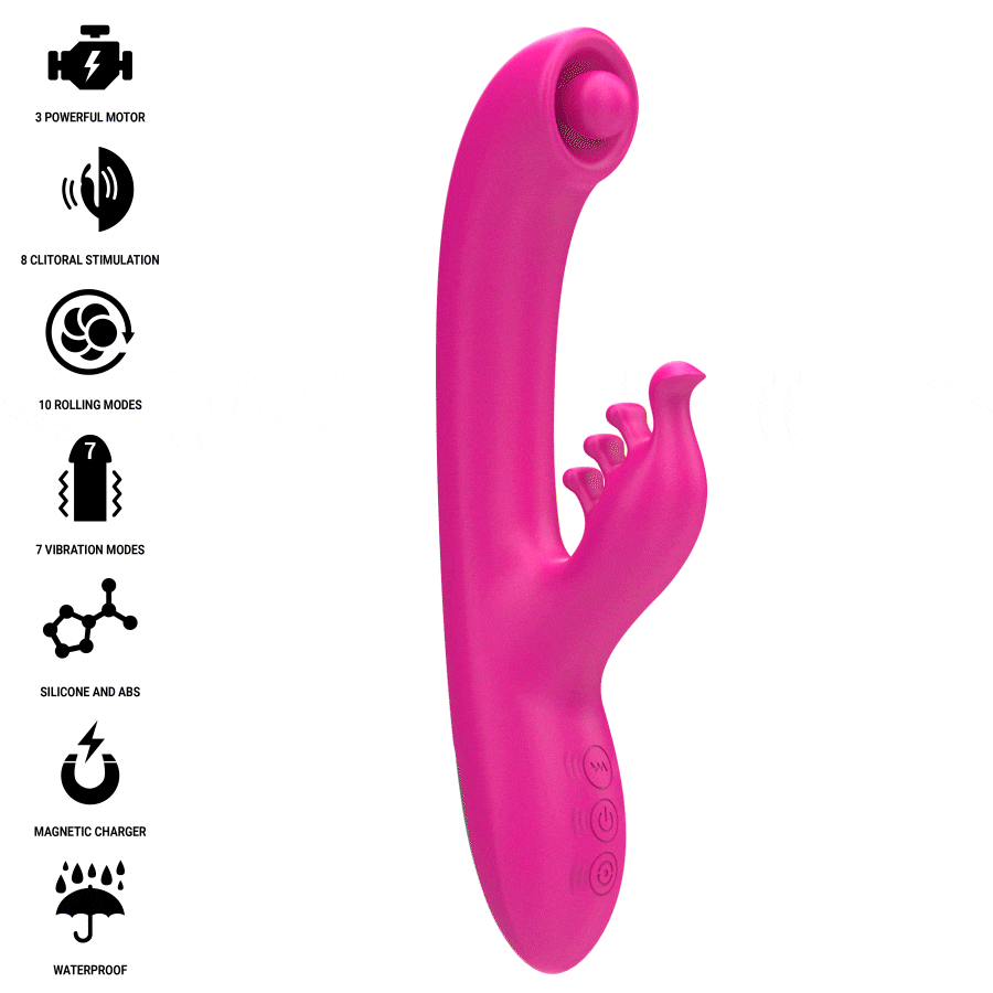 INTENSE - CHRISTINA VIBRADOR MULTIFUNCIÓN RABBIT 22.5 CM ROSA - Imagen 2
