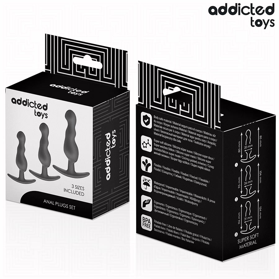 ADDICTED TOYS - SET DE 3 PLUG ANAL SILICONA MODELO 1 - Imagen 7